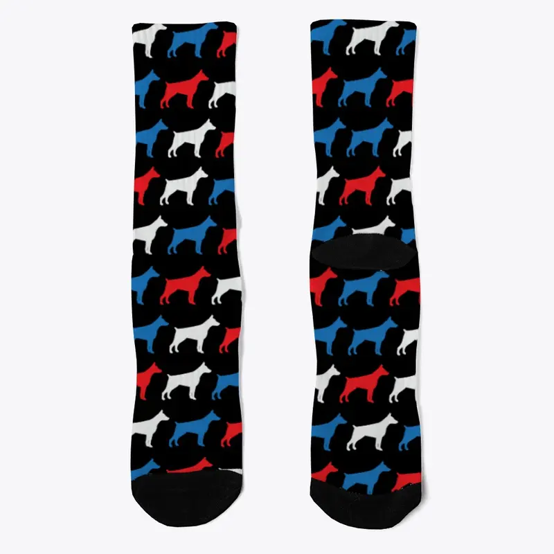 Red White and Blue Doberman