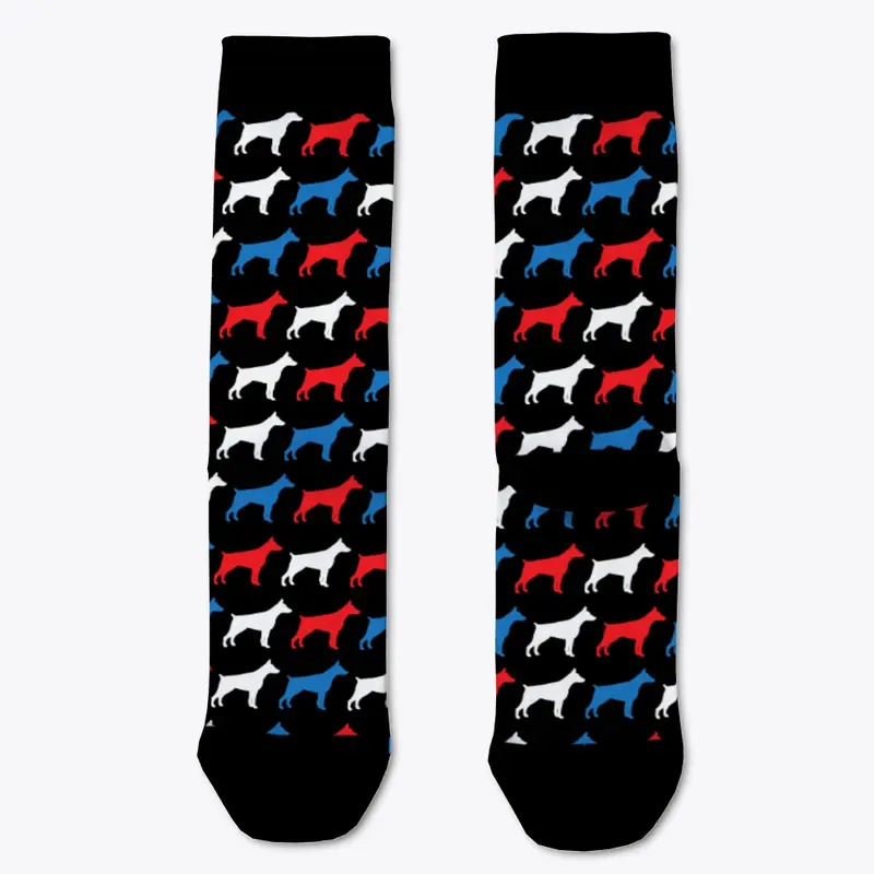 Red White and Blue Doberman