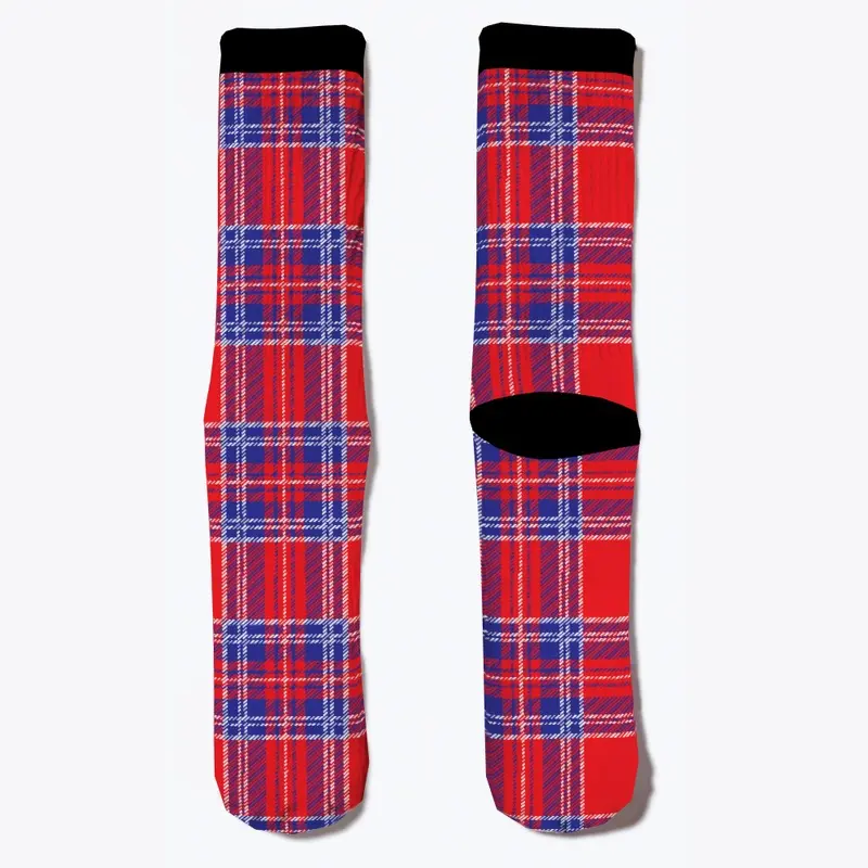 Red, white and blue plaid Leggings